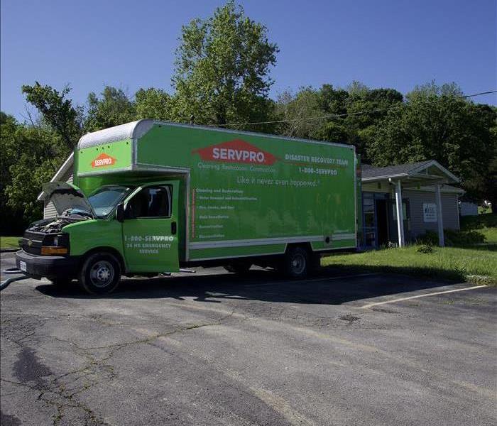 SERVPRO trucks.